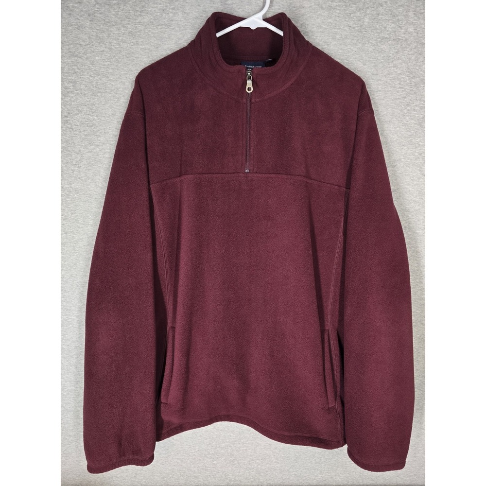 Croft & Barrow 1/4 Zip Fleece Men's XL Burgundy Color Soft Cozy Cabin